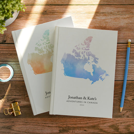 Canada Personalised Watercolour Travel Journal