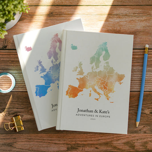 Europe Personalised Watercolour Travel Journal