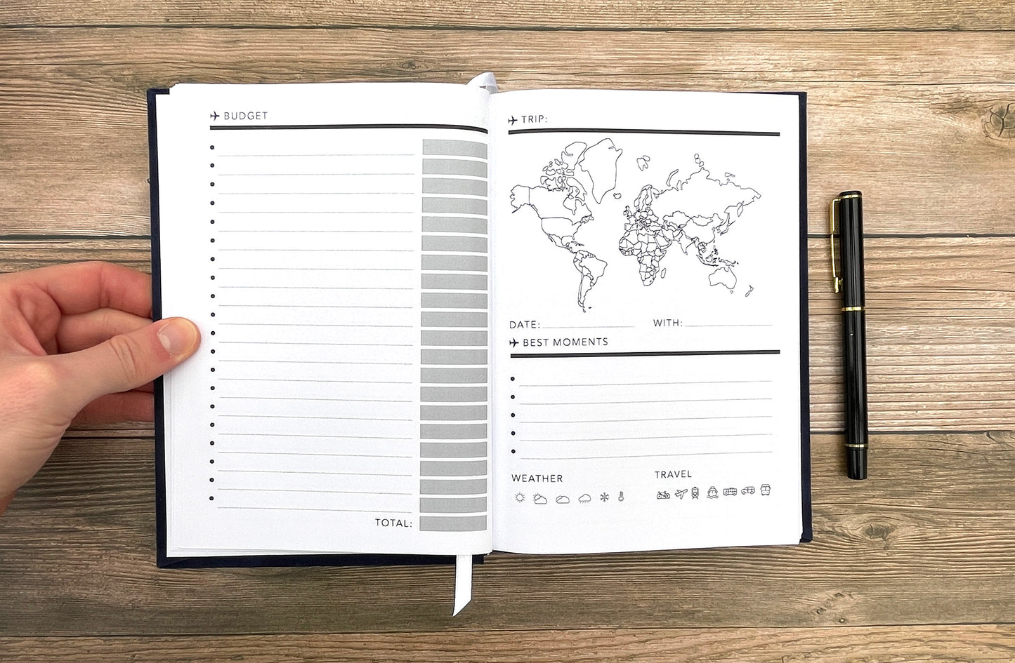 Luxury Velvet Foiled Personalised Travel Journal