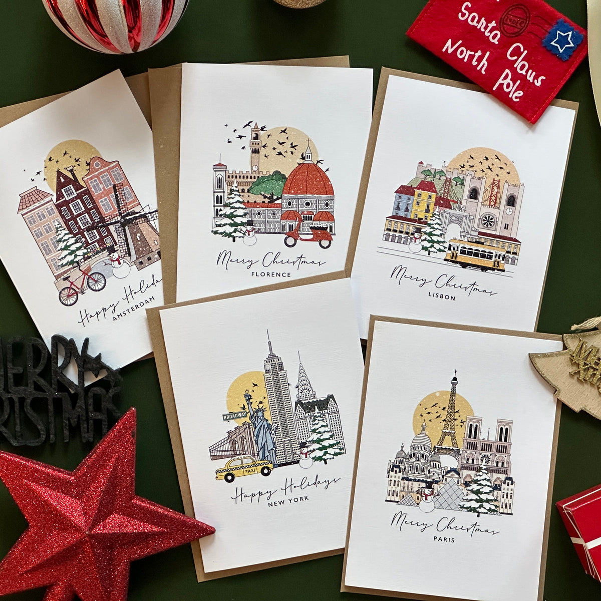 Boston Personalised Christmas/Holiday Greeting Card