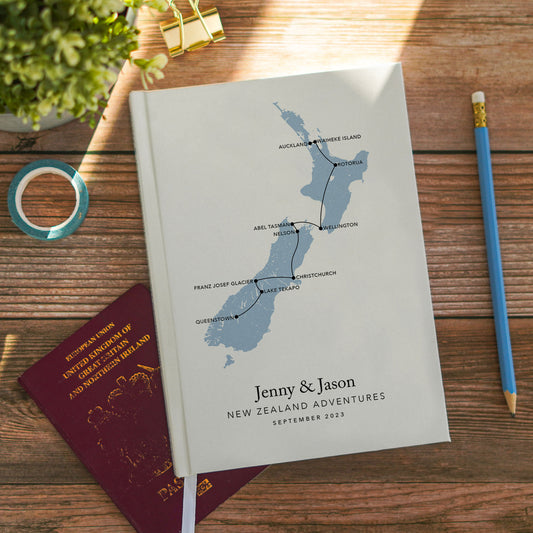 Custom Map New Zealand Personalised Travel Journal