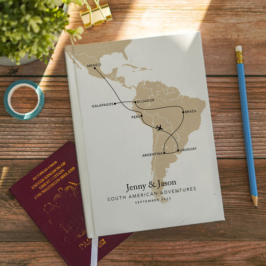 Custom Map South America Personalised Travel Journal
