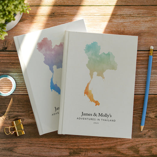 Thailand Personalised Watercolour Travel Journal