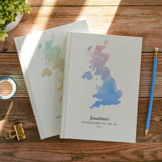 United Kingdom Personalised Watercolour Travel Journal