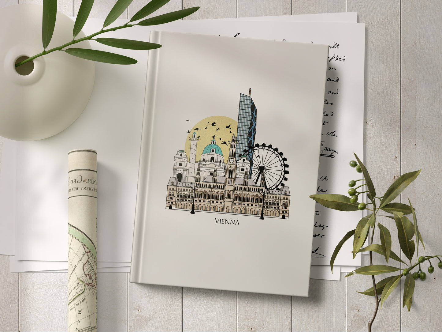 Vienna Personalised Illustrated Travel Journal/Notebook