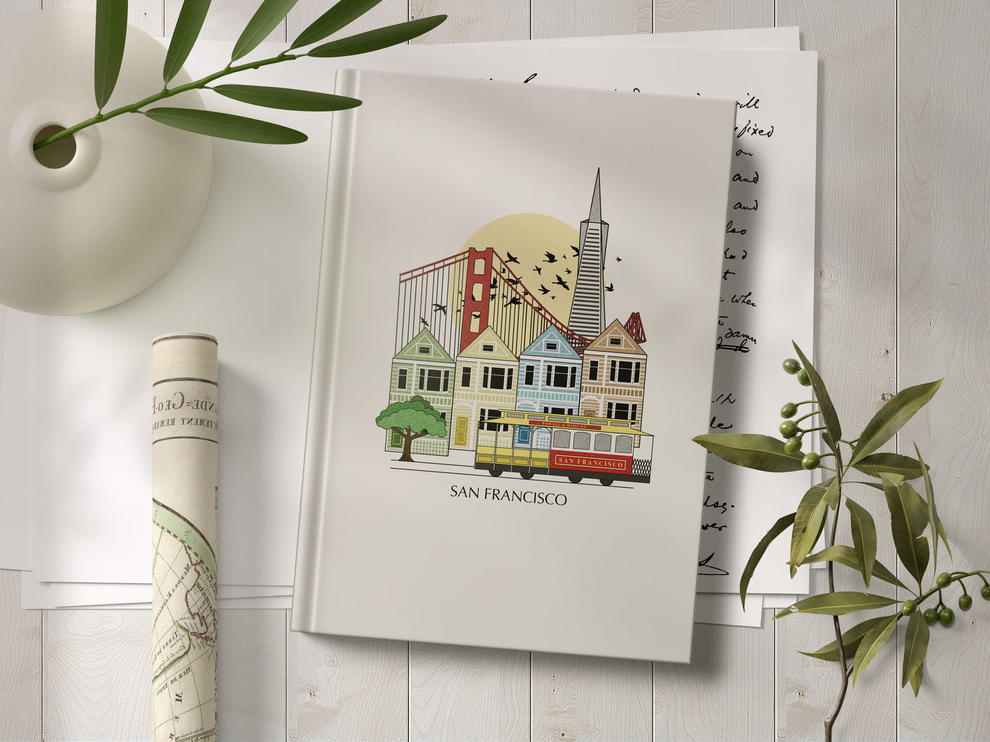 San Francisco Personalised Illustrated Travel Journal/Notebook