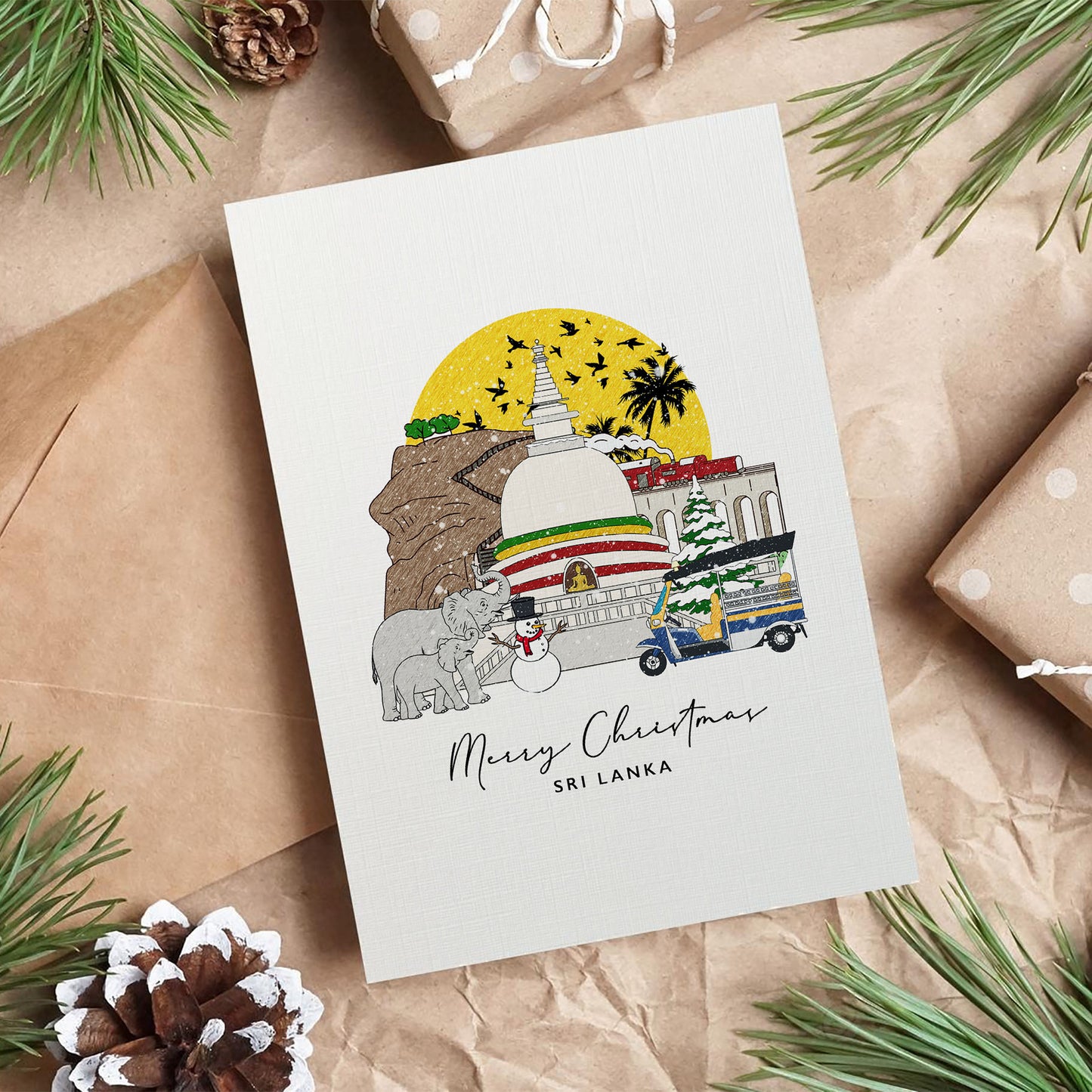 Sri Lanka Personalised Christmas/Holiday Greeting Card