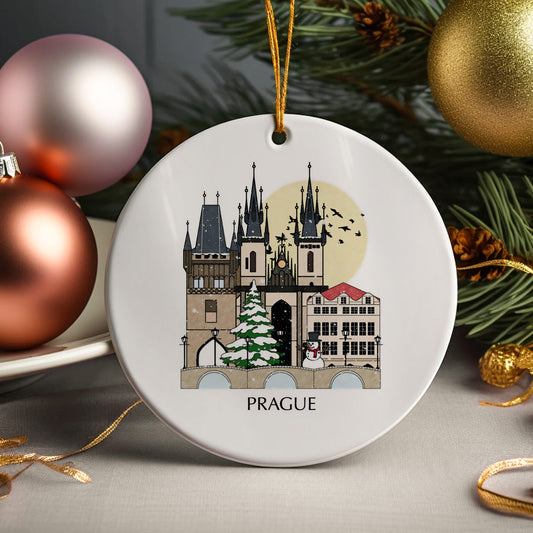 Prague Czechia Personalised Christmas Tree Ornament