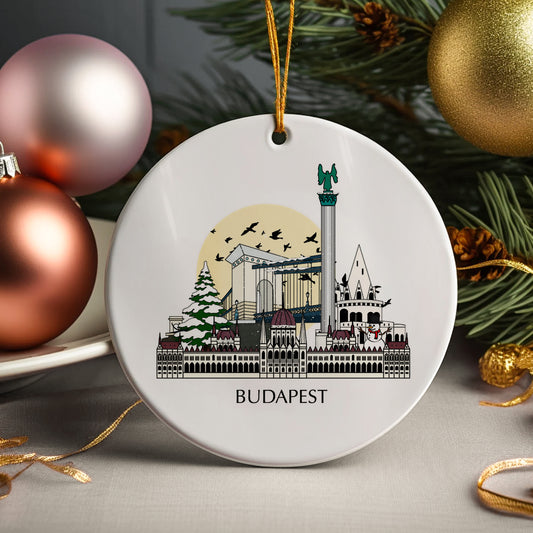 Budapest Hungary Personalised Christmas Tree Ornament