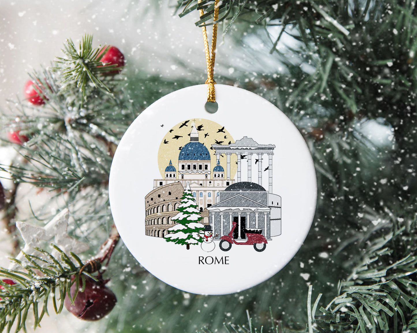 Rome Italy Personalised Christmas Tree Ornament