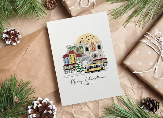 Lisbon Personalised Christmas/Holiday Greeting Card