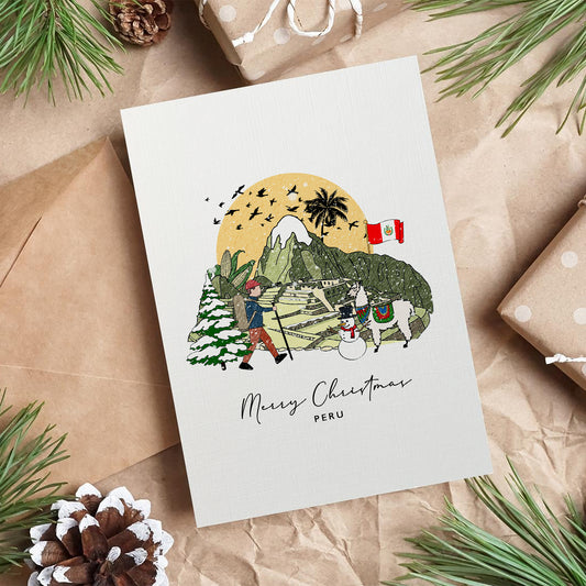Peru Personalised Christmas/Holiday Greeting Card