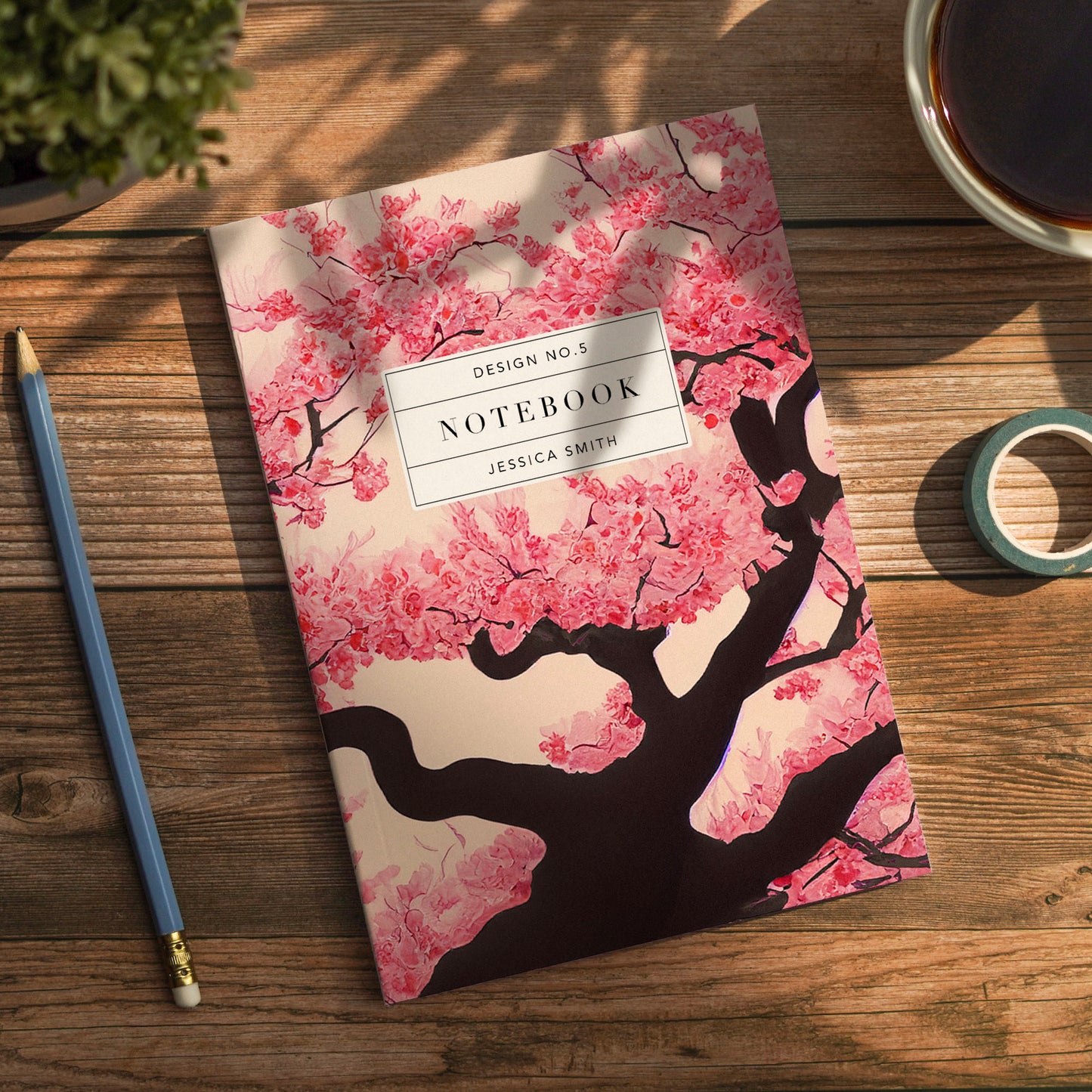 Cherry Blossom Luxury Personalised Notebook/Diary/Journal