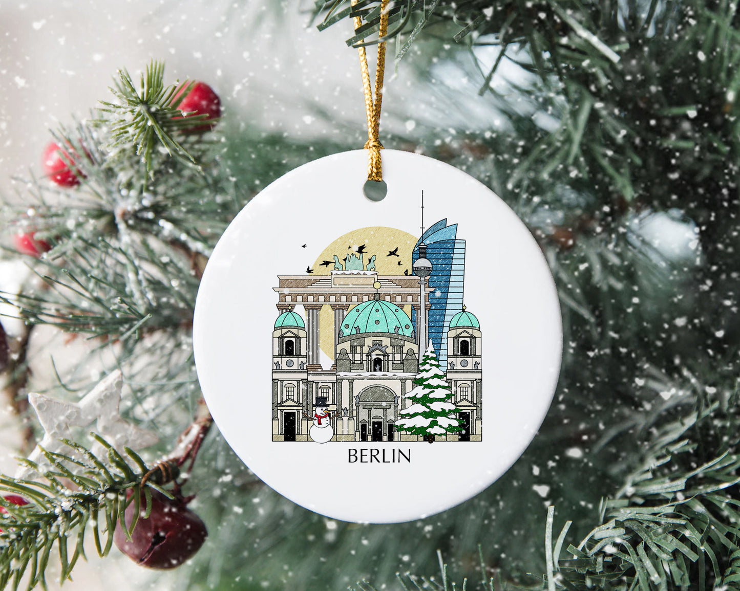 Berlin Germany Personalised Christmas Tree Ornament