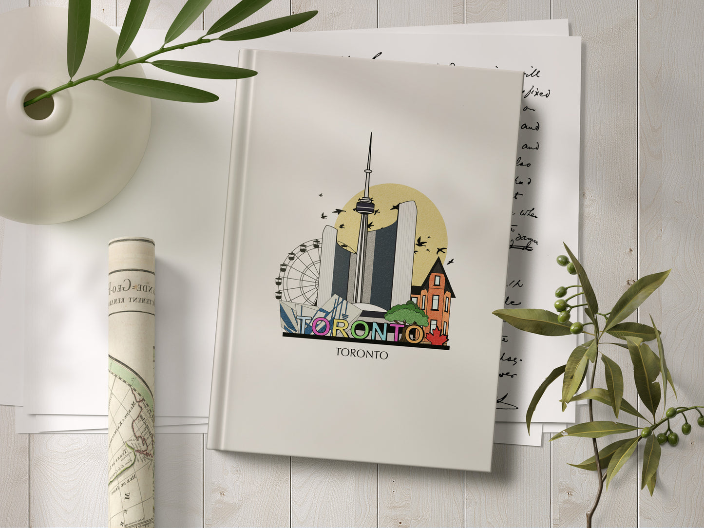 Toronto Personalised Illustrated Travel Journal/Notebook