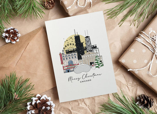 Chicago Personalised Christmas/Holiday Greeting Card