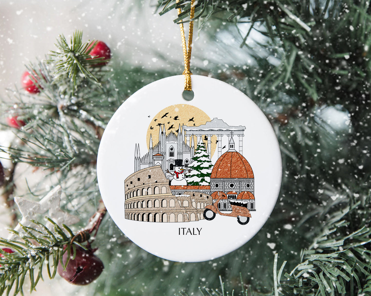 Italy Personalised Christmas Tree Ornament