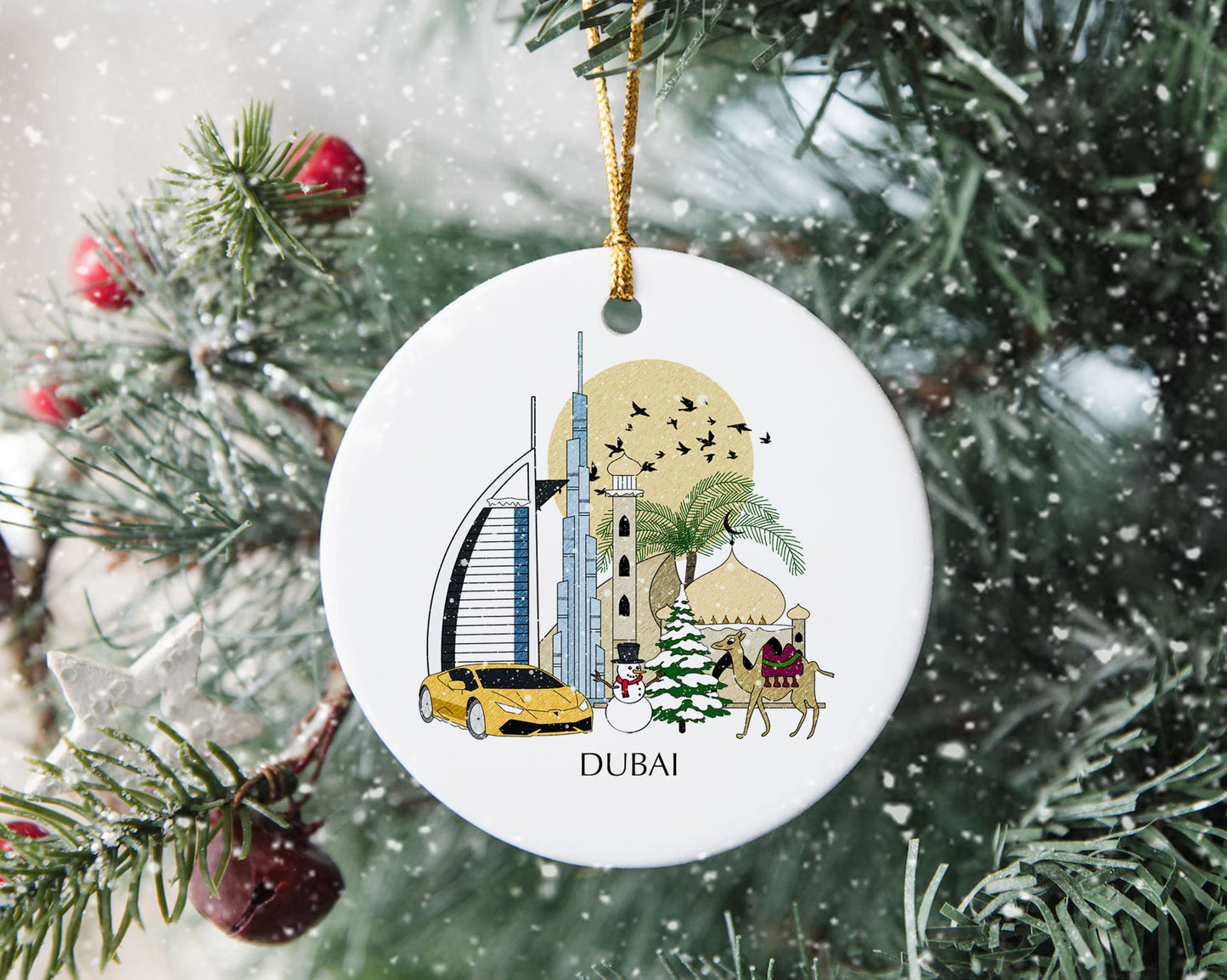 Dubai UAE Personalised Christmas Tree Ornament