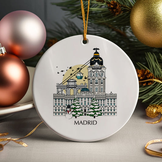 Madrid Spain Personalised Christmas Tree Ornament