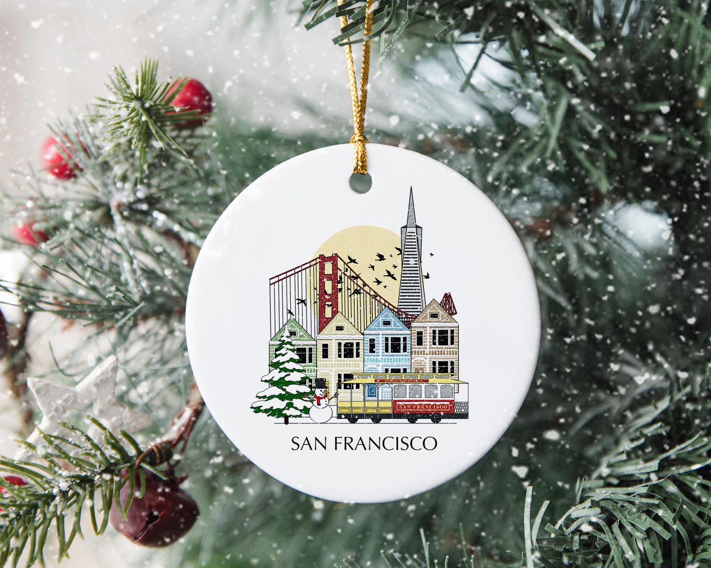 San Francisco California Personalised Christmas Tree Ornament