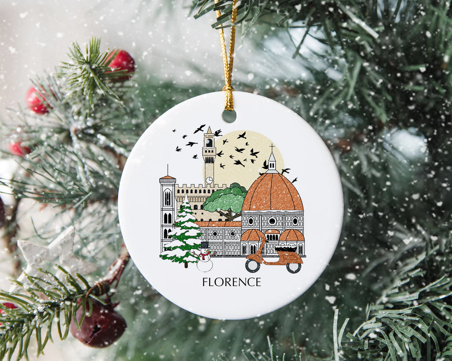 Florence Italy Personalised Christmas Tree Ornament