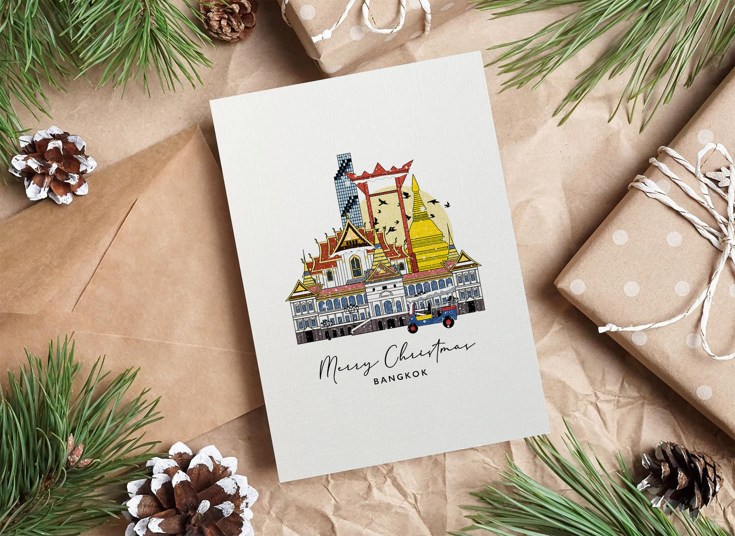 Bangkok Personalised Christmas/Holiday Greeting Card