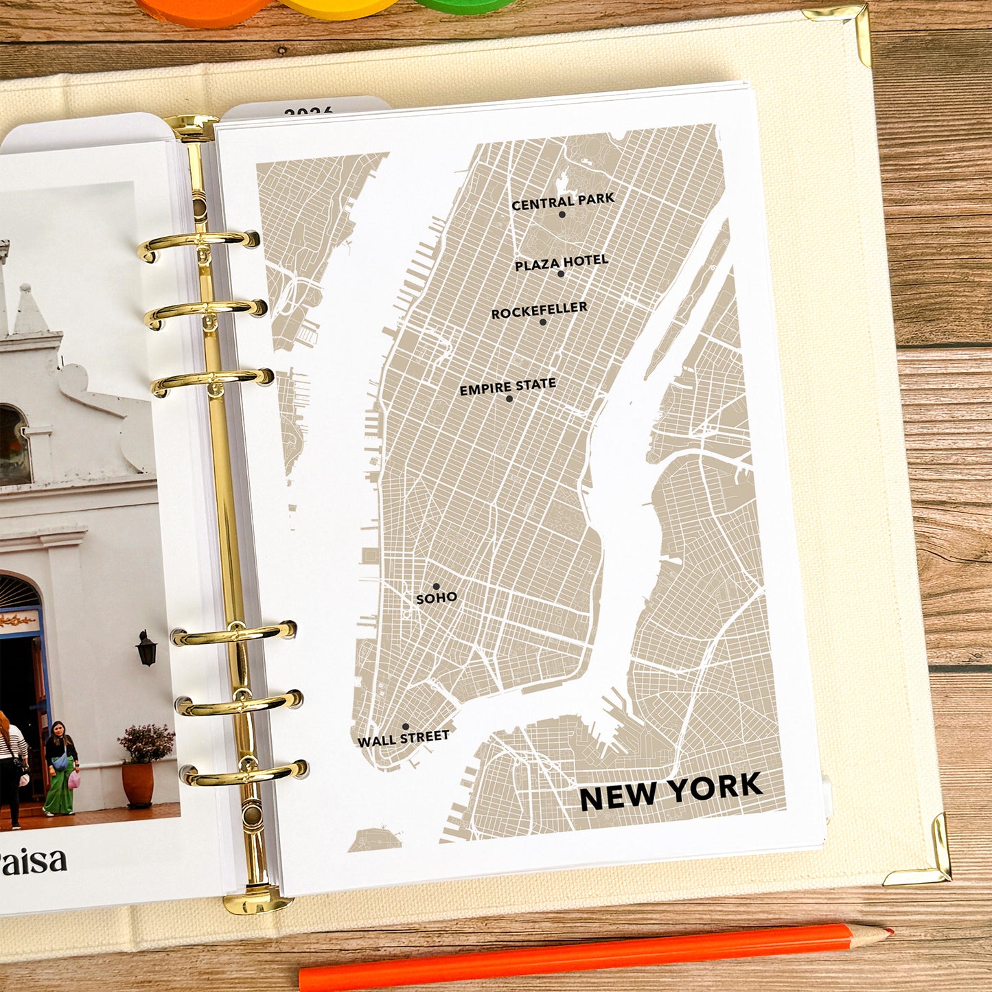 Personalised A5 City Map - Travel Journal Binder Insert