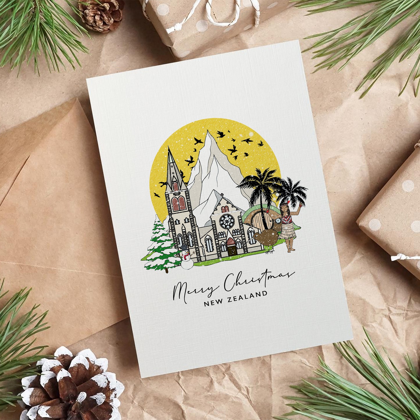 New Zealand Personalised Christmas/Holiday Greeting Card