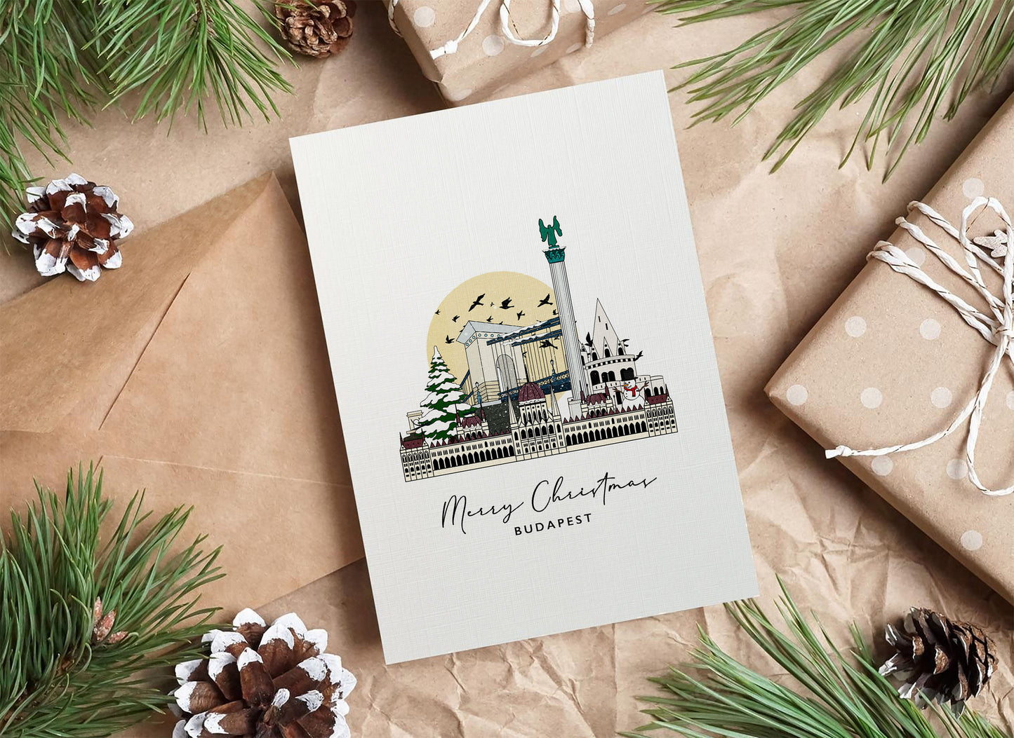 Budapest Personalised Christmas/Holiday Greeting Card