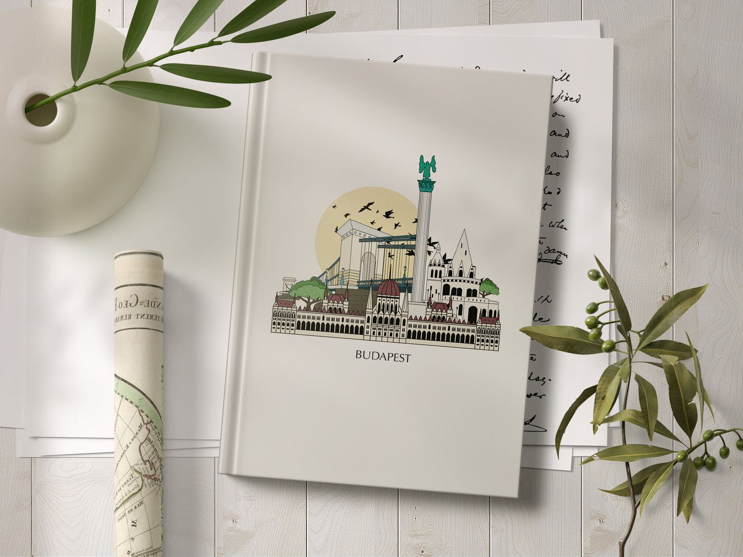 Budapest Personalised Illustrated Travel Journal/Notebook