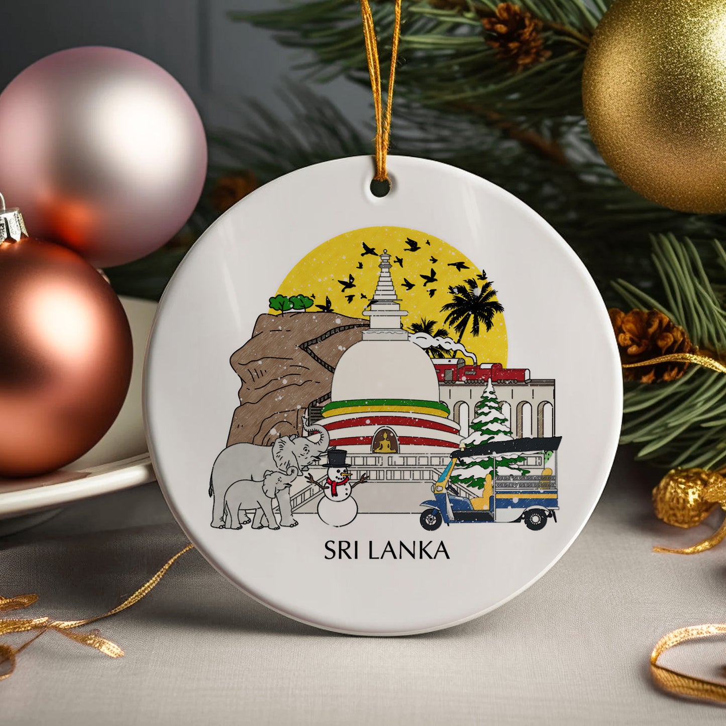 Sri Lanka Personalised Christmas Tree Ornament