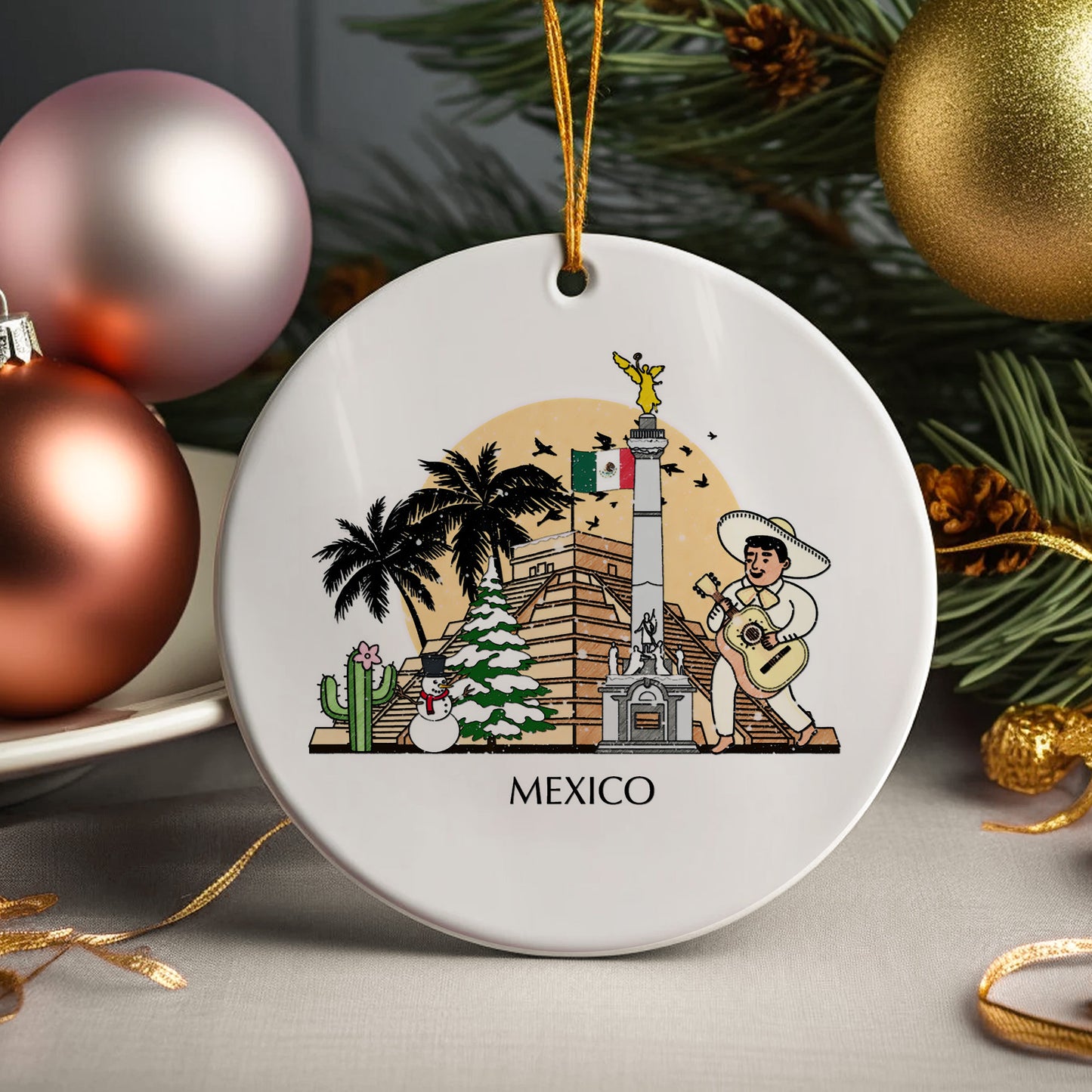 Mexico Personalised Christmas Tree Ornament