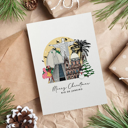 Rio de Janerio Brazil Personalised Christmas/Holiday Greeting Card