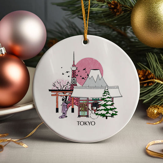 Tokyo Japan Personalised Christmas Tree Ornament