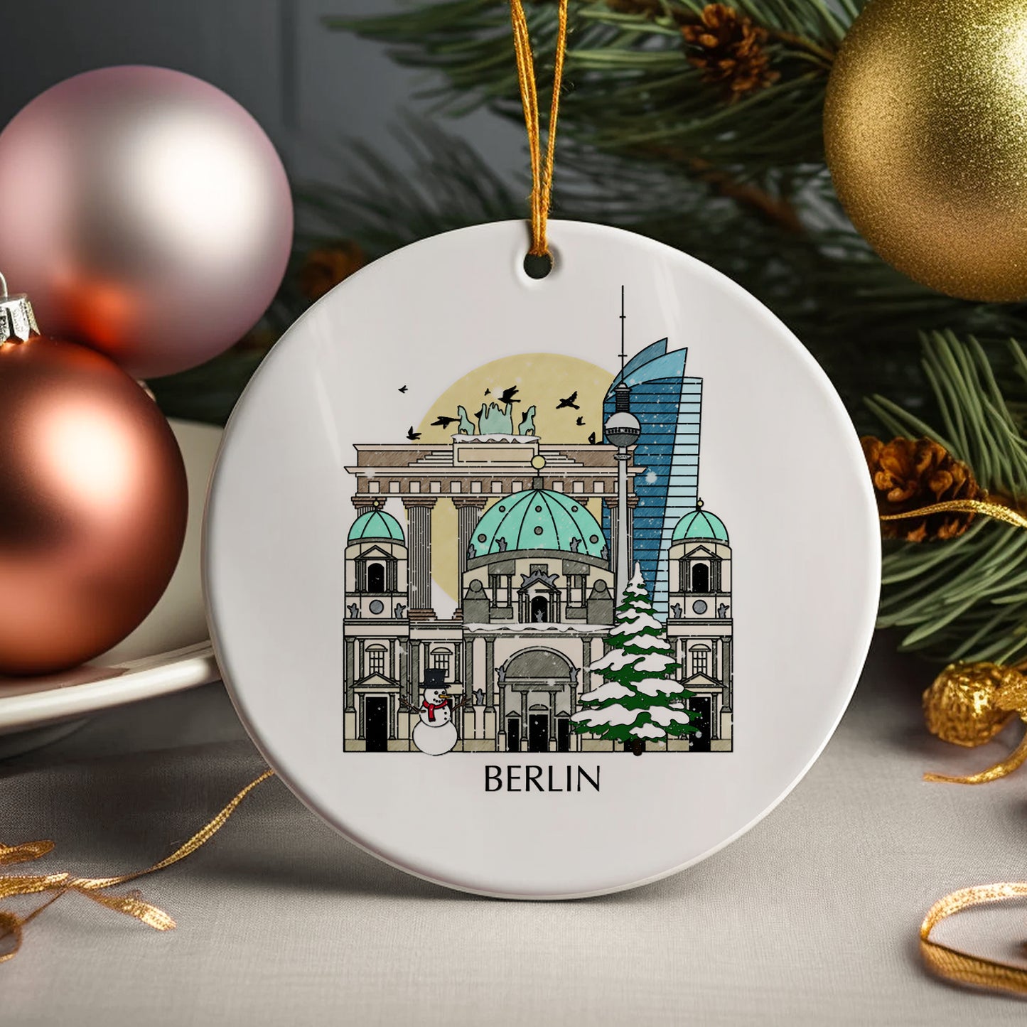 Berlin Germany Personalised Christmas Tree Ornament
