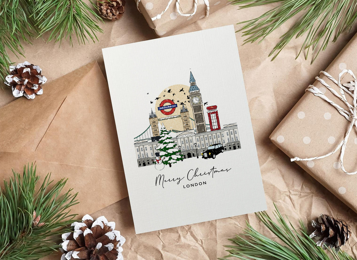 London Personalised Christmas/Holiday Greeting Card