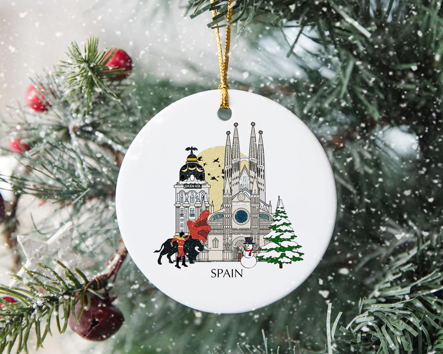 Spain Personalised Christmas Tree Ornament