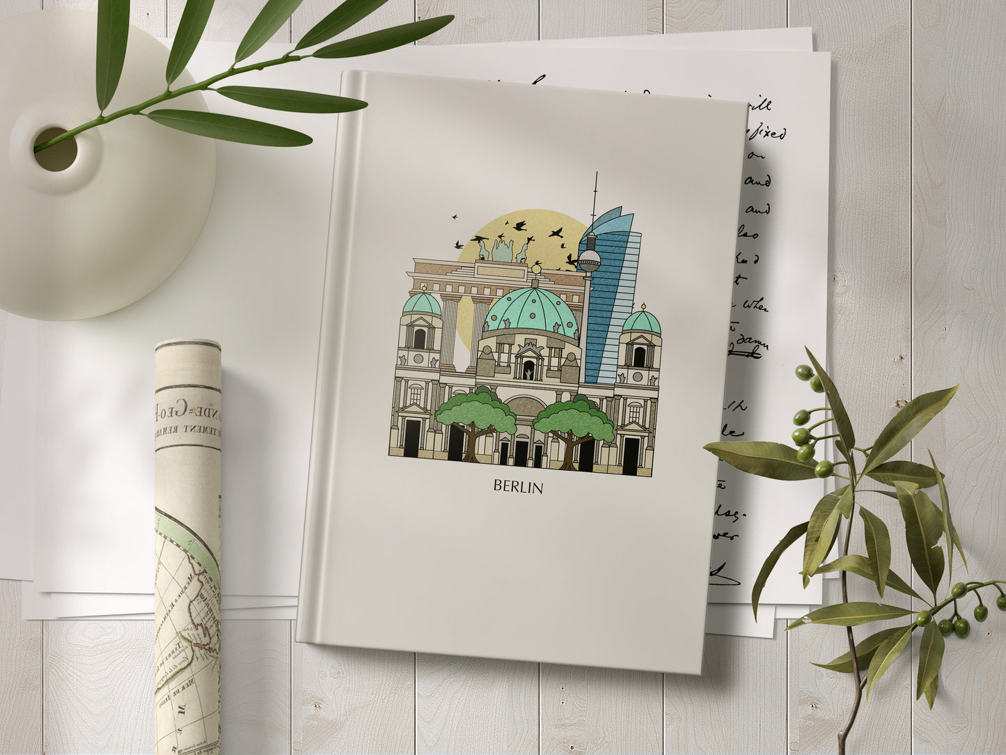 Berlin Personalised Illustrated Travel Journal/Notebook