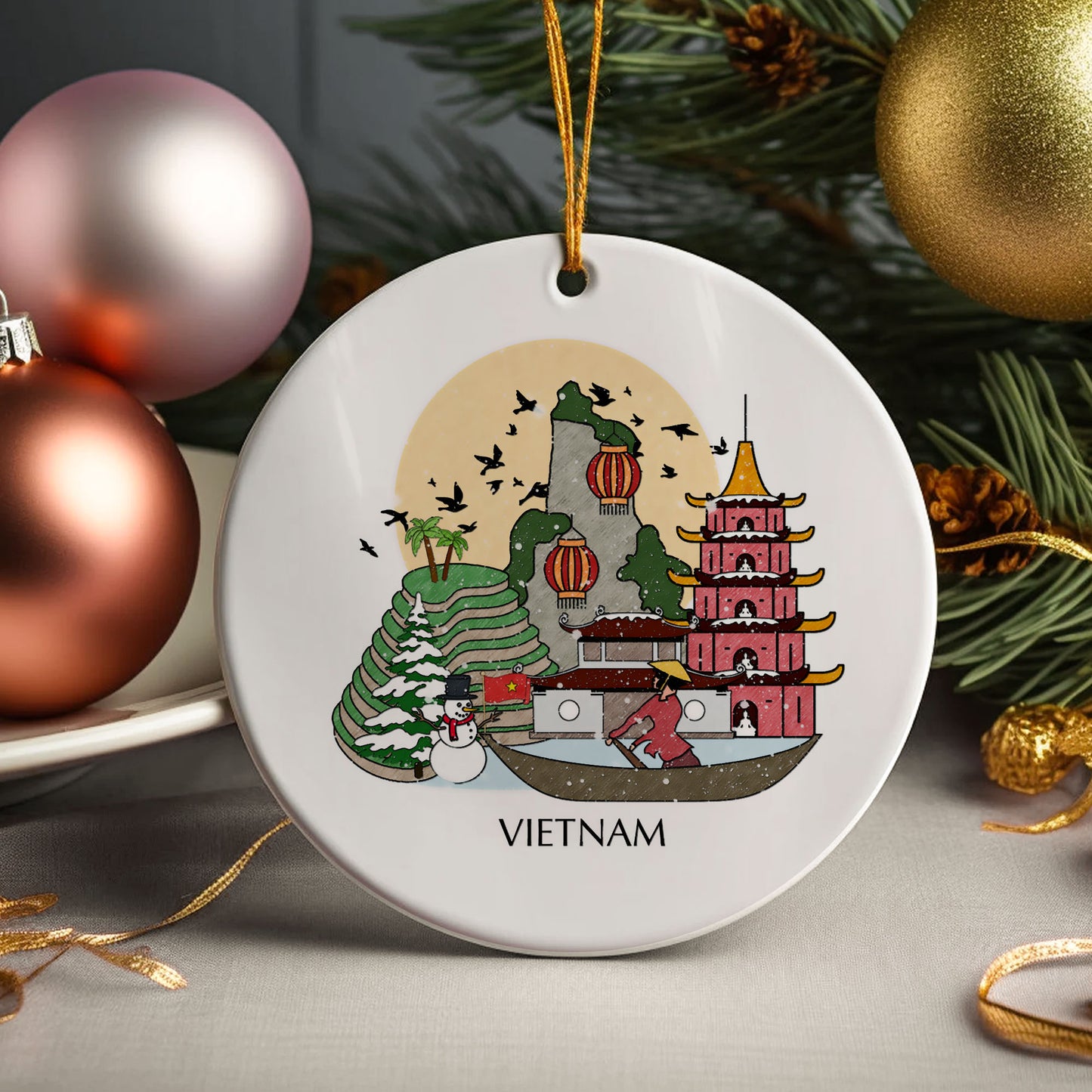 Vietnam Personalised Christmas Tree Ornament