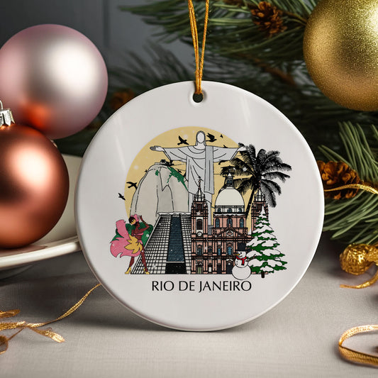Rio de Janeiro Brazil Personalised Christmas Tree Ornament
