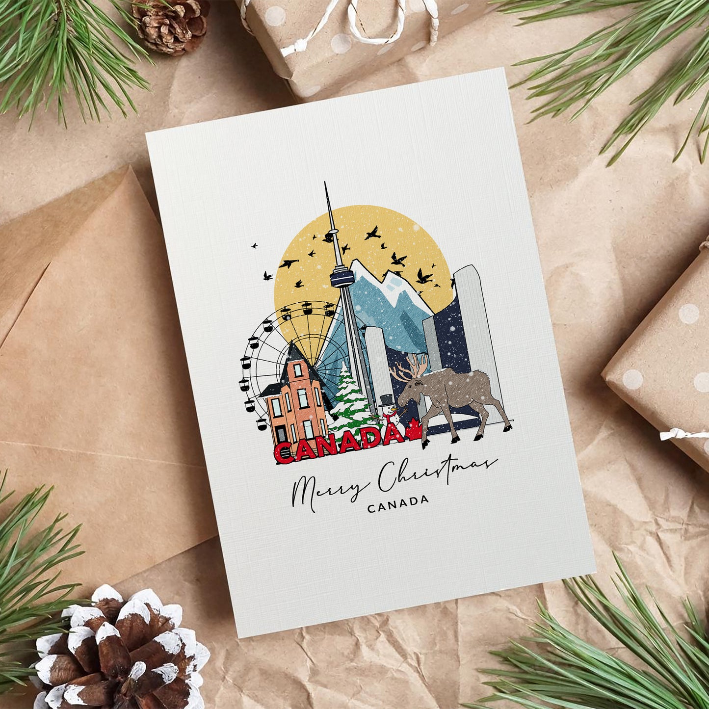Canada Personalised Christmas/Holiday Greeting Card