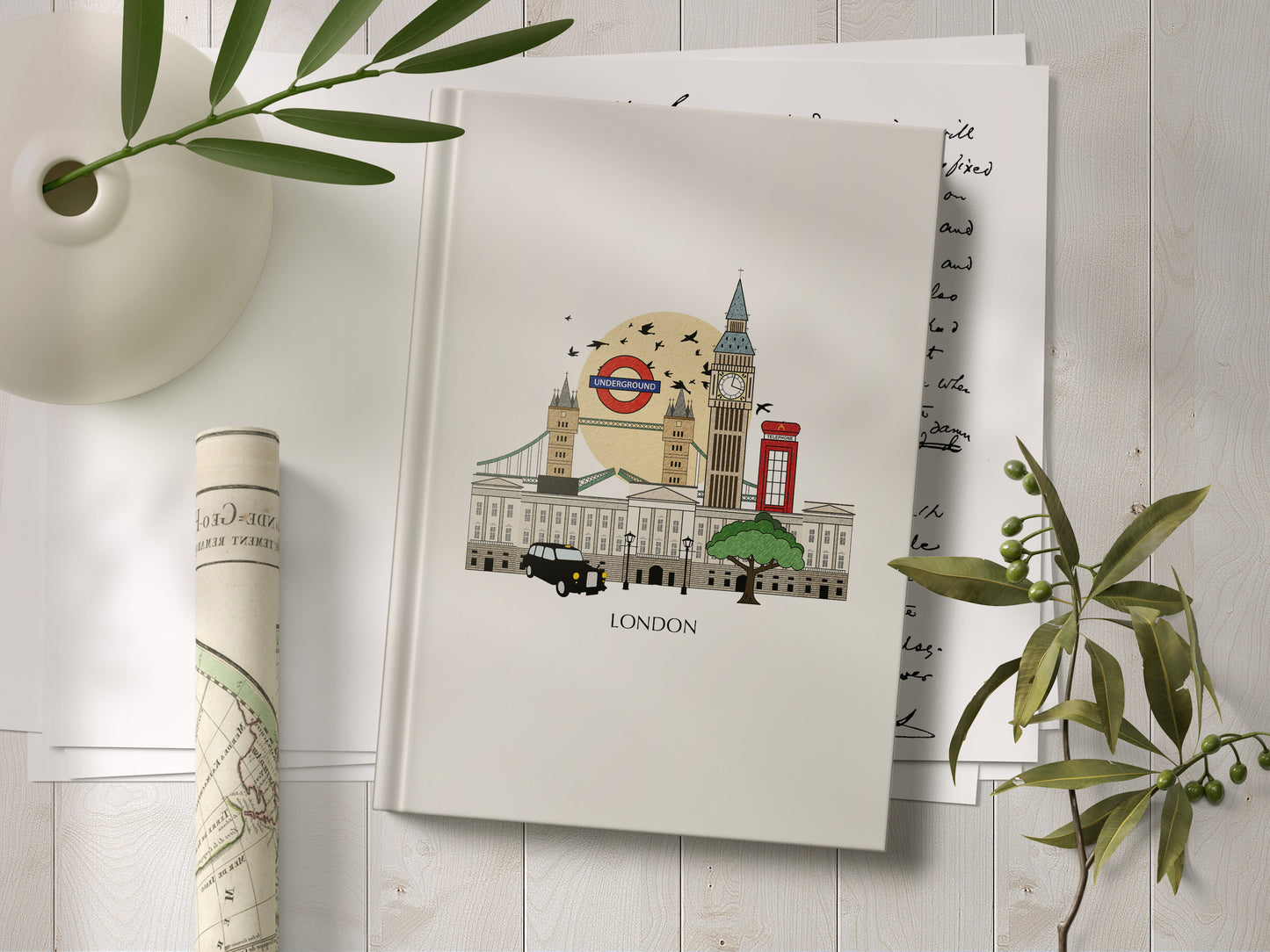 London Personalised Illustrated Travel Journal/Notebook