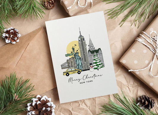 New York Personalised Christmas/Holiday Greeting Card