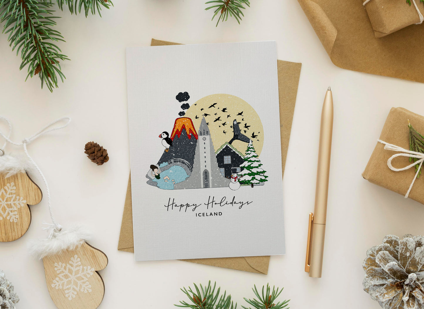 Iceland Personalised Christmas/Holiday Greeting Card