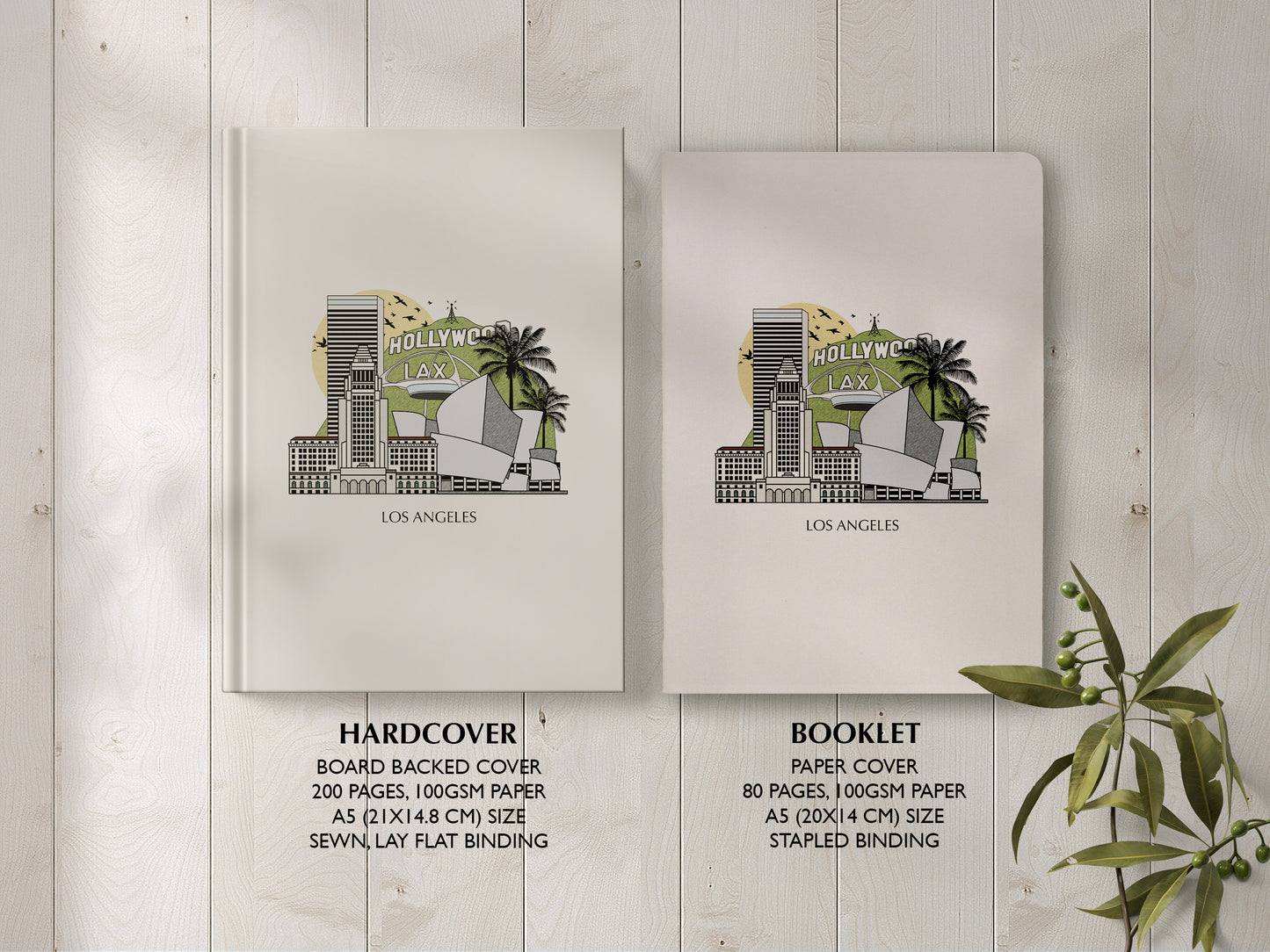 Los Angeles Personalised Illustrated Travel Journal/Notebook