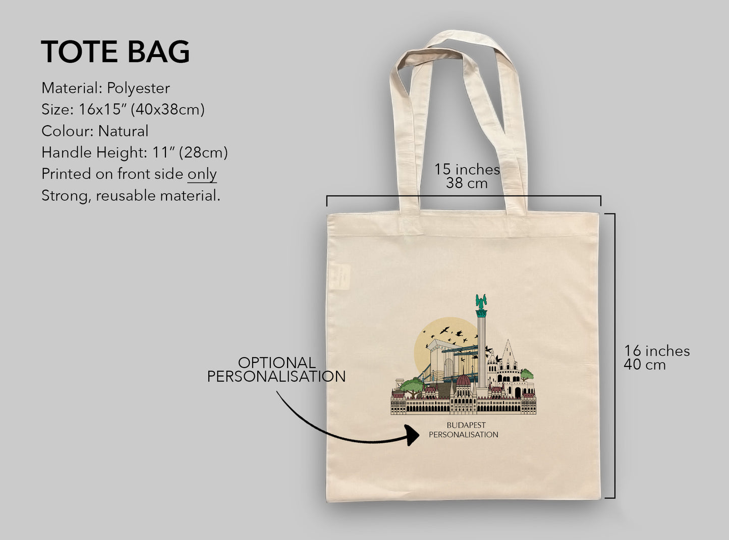Budapest Hungary Personalised Tote Bag