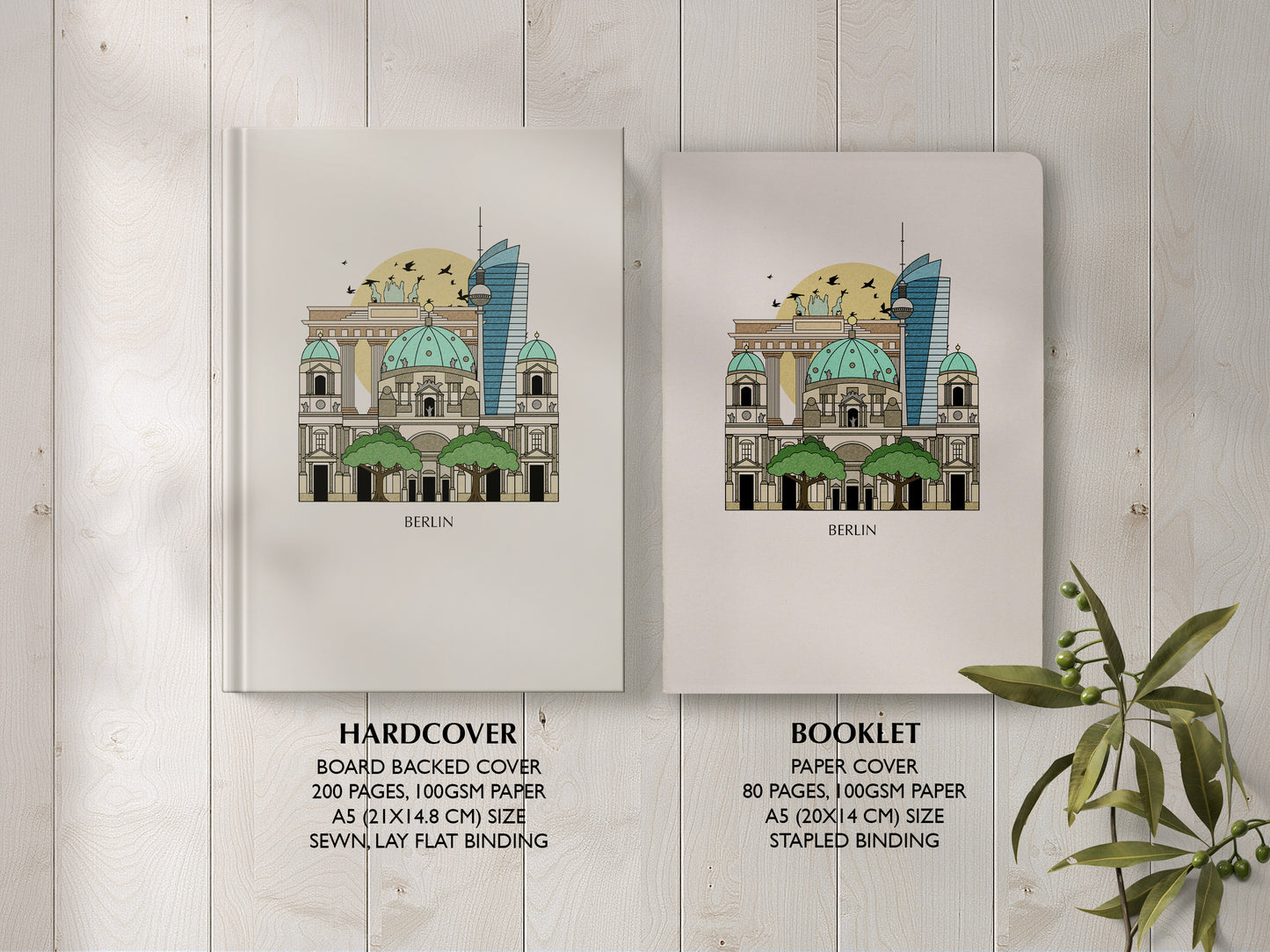 Berlin Personalised Illustrated Travel Journal/Notebook