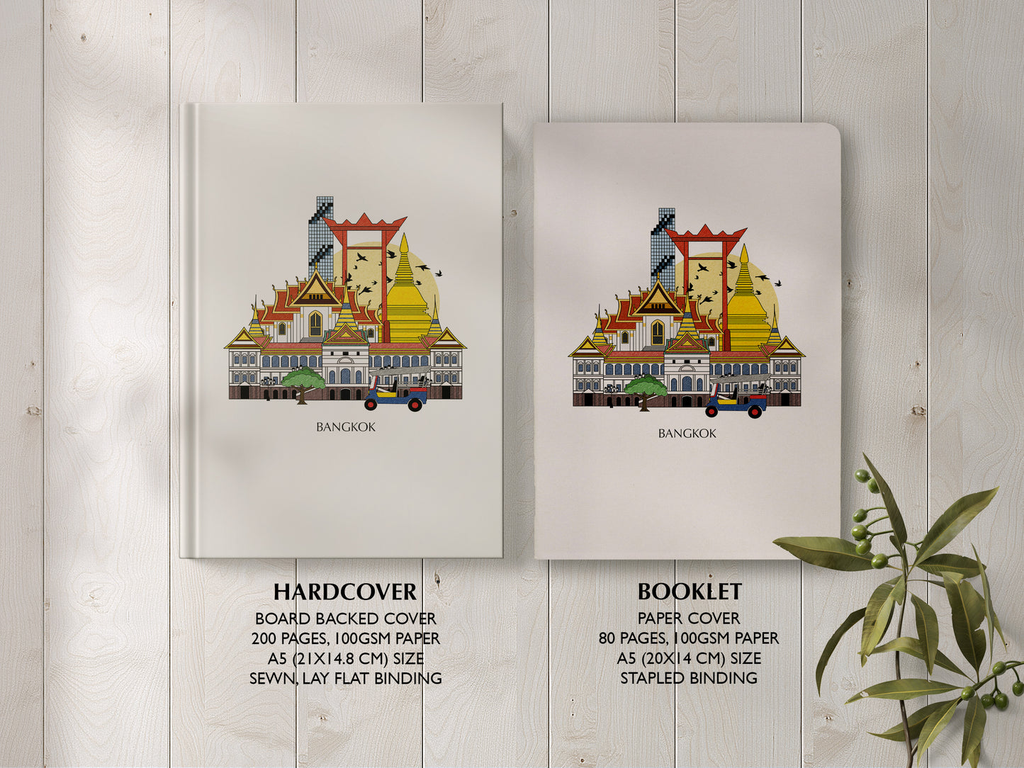 Bangkok Personalised Illustrated Travel Journal/Notebook