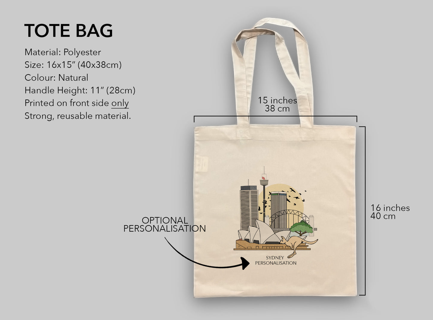 Sydney Australia Personalised Tote Bag