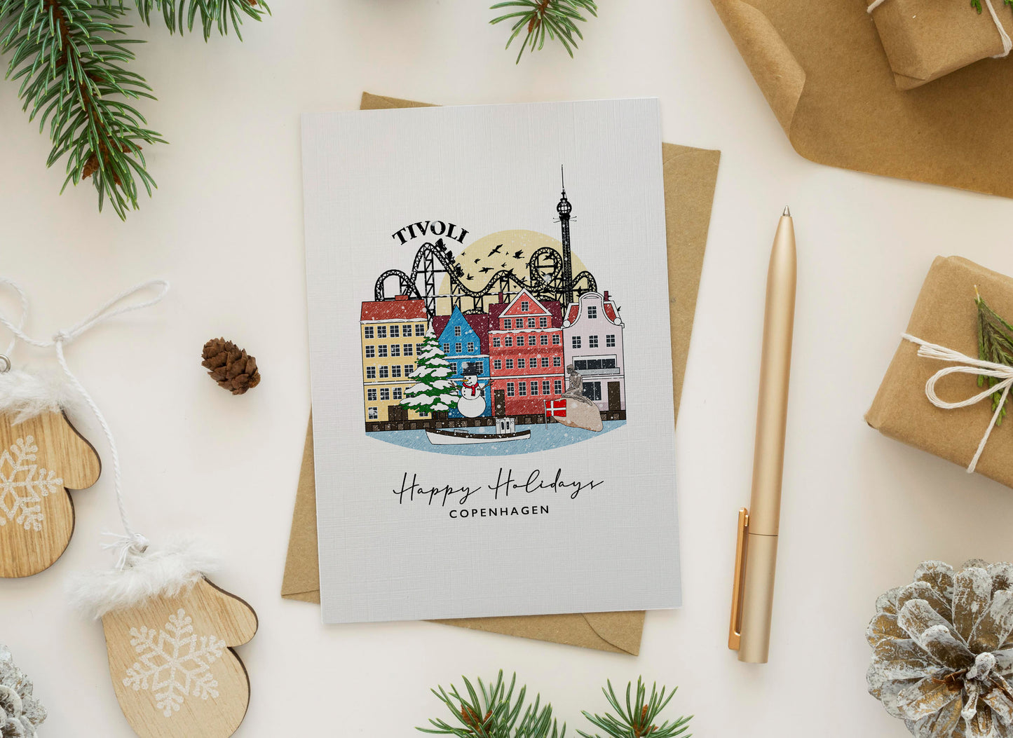 Copenhagen Personalised Christmas/Holiday Greeting Card